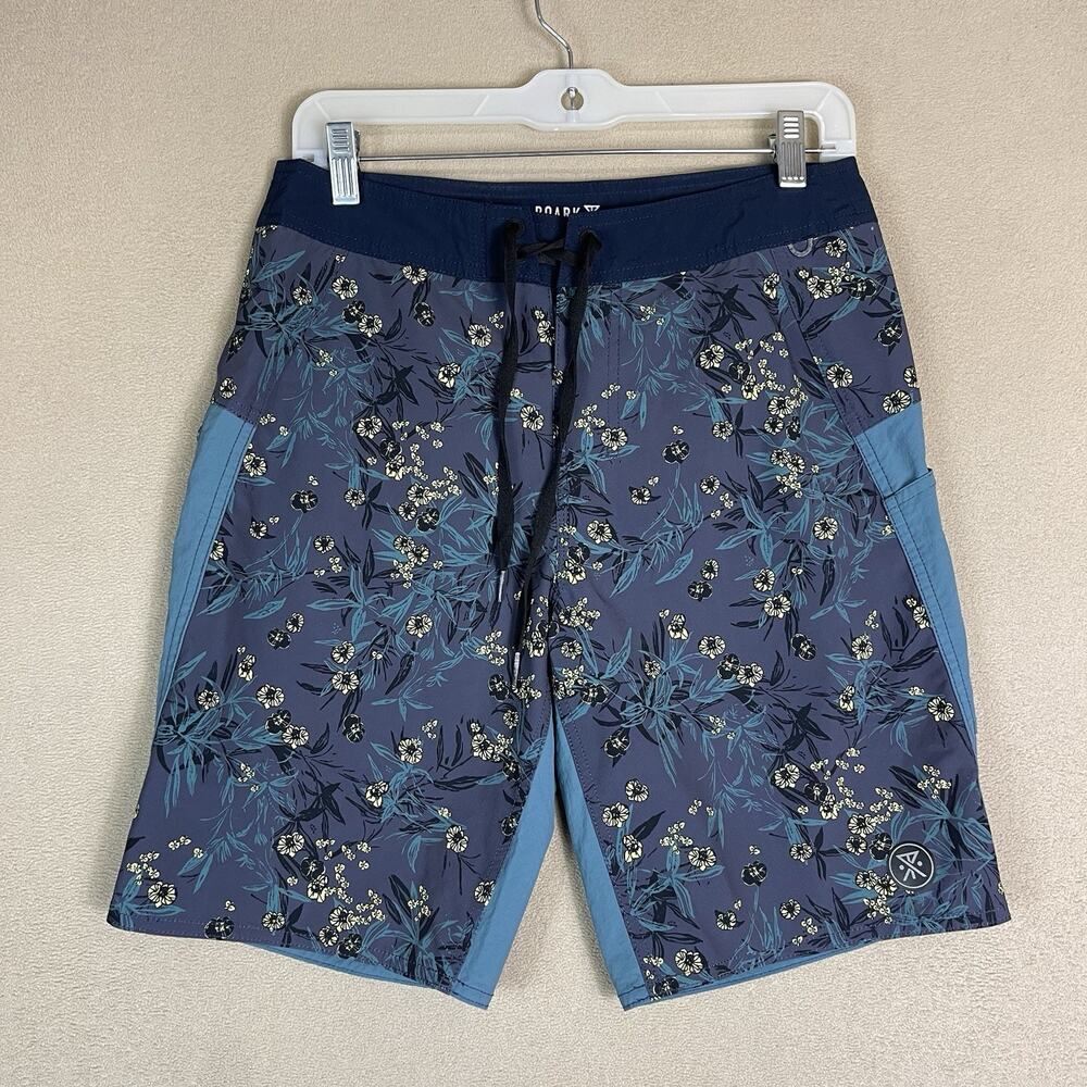 Roark Short Mens 28 Blue Floral The Boatman Drawstring Linerless‎ Boardshort 9"